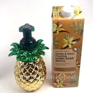 Bath & Body Works Pineapple Foaming Soap Dispenser & Vanilla Coconut Hand Soap